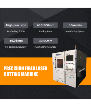 PFLC-6080 1000W/1500W/2000W/3000W High Precision Fiber Laser Cutting Machine 600*800mm (24"*32") Working Area for Gold Silver